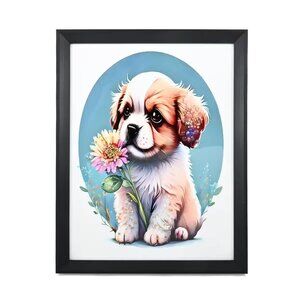 NEW Puppy Frame Wall Art 16 in L x 12 in W  - So sweet